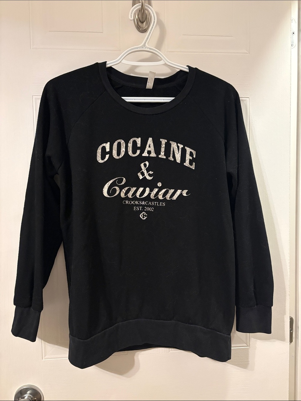 Crooks & Castles Black Sweatshirt with White Graphic